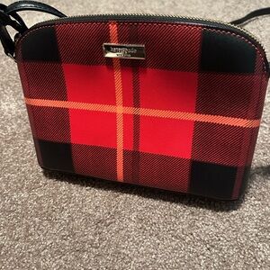 Kate Spade Red and Black Plaid Crossbody Bag